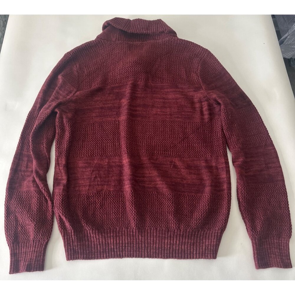 Sun + Stone Shawl Collar Sweater Color Red, Large, 100% Cotton - Picture 5 of 9